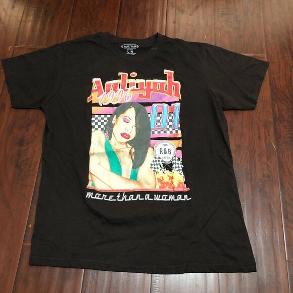 Retro repro of 96 Aaliyah Graphic Tee, 1979 R & B More Than A Woman SZ L - Picture 1 of 8